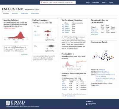 DepMap Data Portal Interface screenshot 2